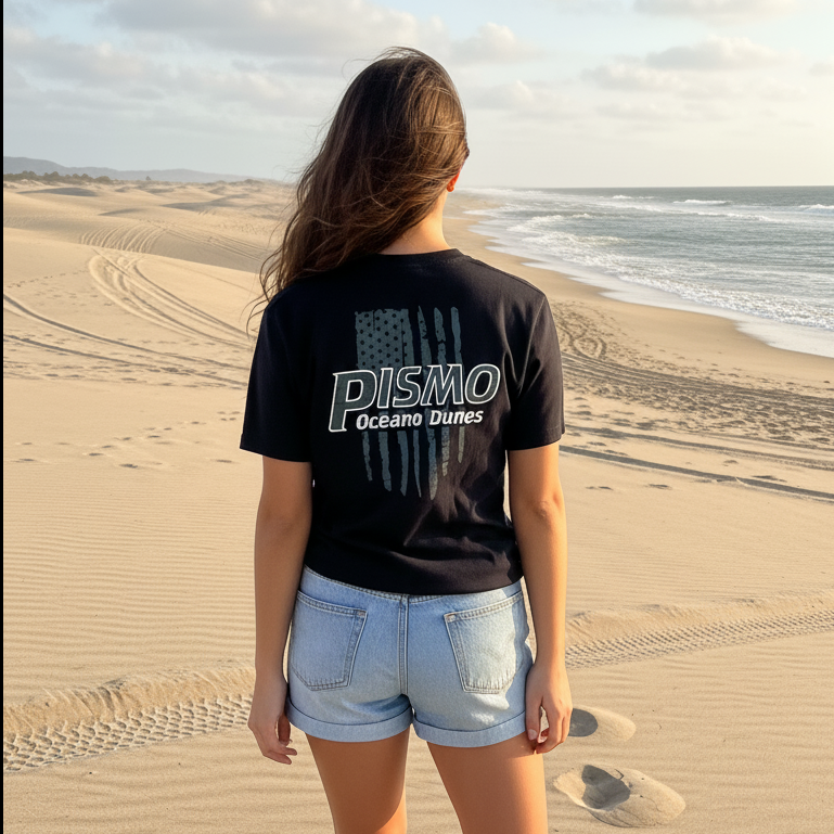 Short Sleeve - Flag White - Female Back