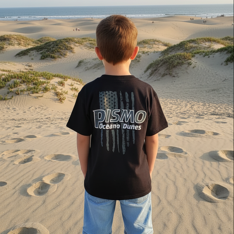 Short Sleeve - Flag White - Youth Male Back